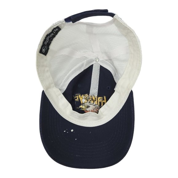 Outdoor Cap Hawkeye Mesh Strapback Cap Trucker Baseball Hat Bird Blue White - Picture 4 of 13